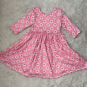 Mila and rose sz 5-6 girls Charming Pink Floral Kids swing Dress